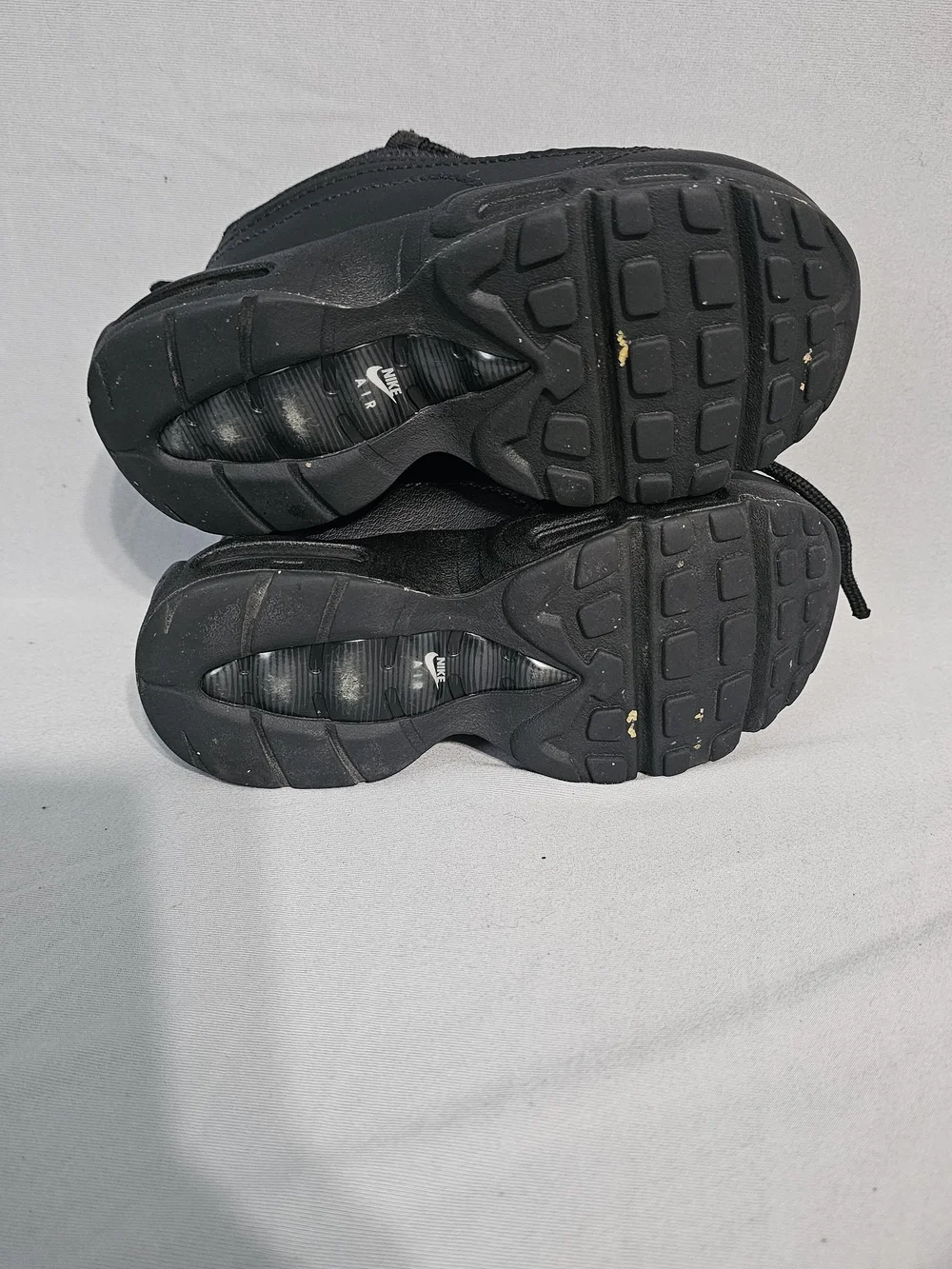 Nike Air Max Kids Black Athletic Sneakers with White Trim